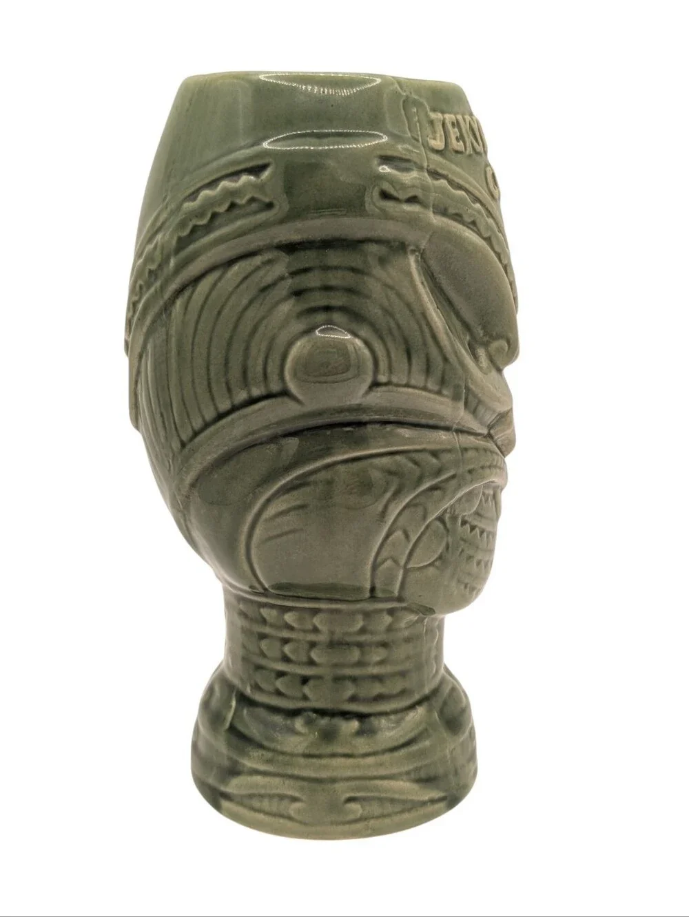 JEKYLL & HYDE CLUB Tiki Mug - Green Glaze Ceramic Cocktail Glass Cup 6.75